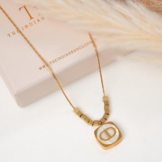 Mop Cube Necklace Pendant
