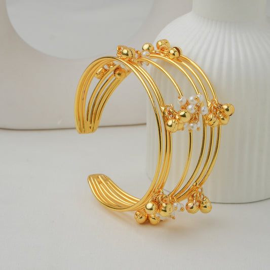Ghunghroo Brass Charm Cuff Bracelet