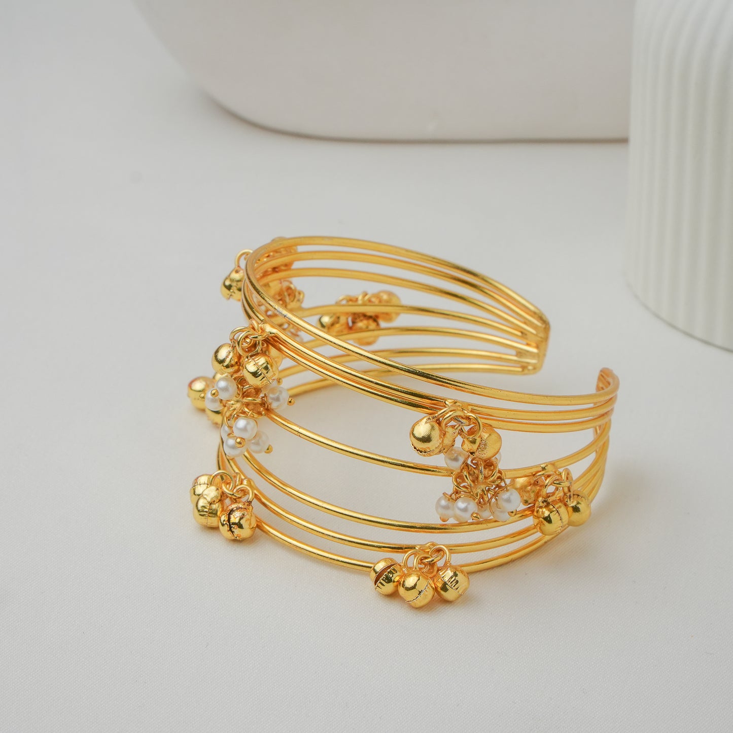 Ghunghroo Brass Charm Cuff Bracelet