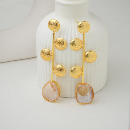 MOP Brass Zehna Earrings