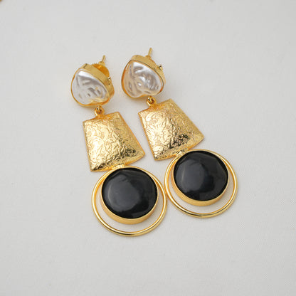Kavya Brass Pearl Earrings