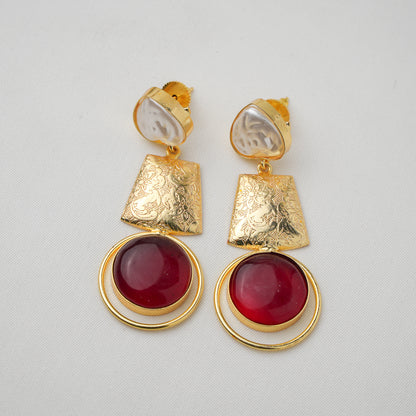 Kavya Brass Pearl Earrings