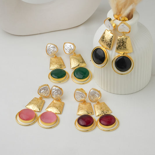 Kavya Brass Pearl Earrings