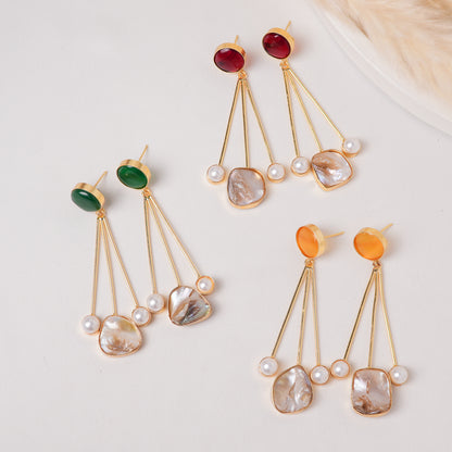 Raag Brass Earrings with MOP
