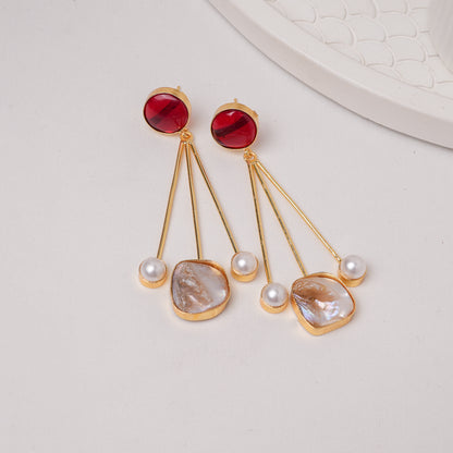 Raag Brass Earrings with MOP