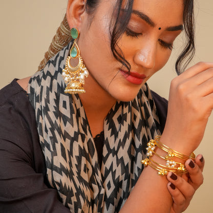 Ghunghroo Brass Charm Cuff Bracelet