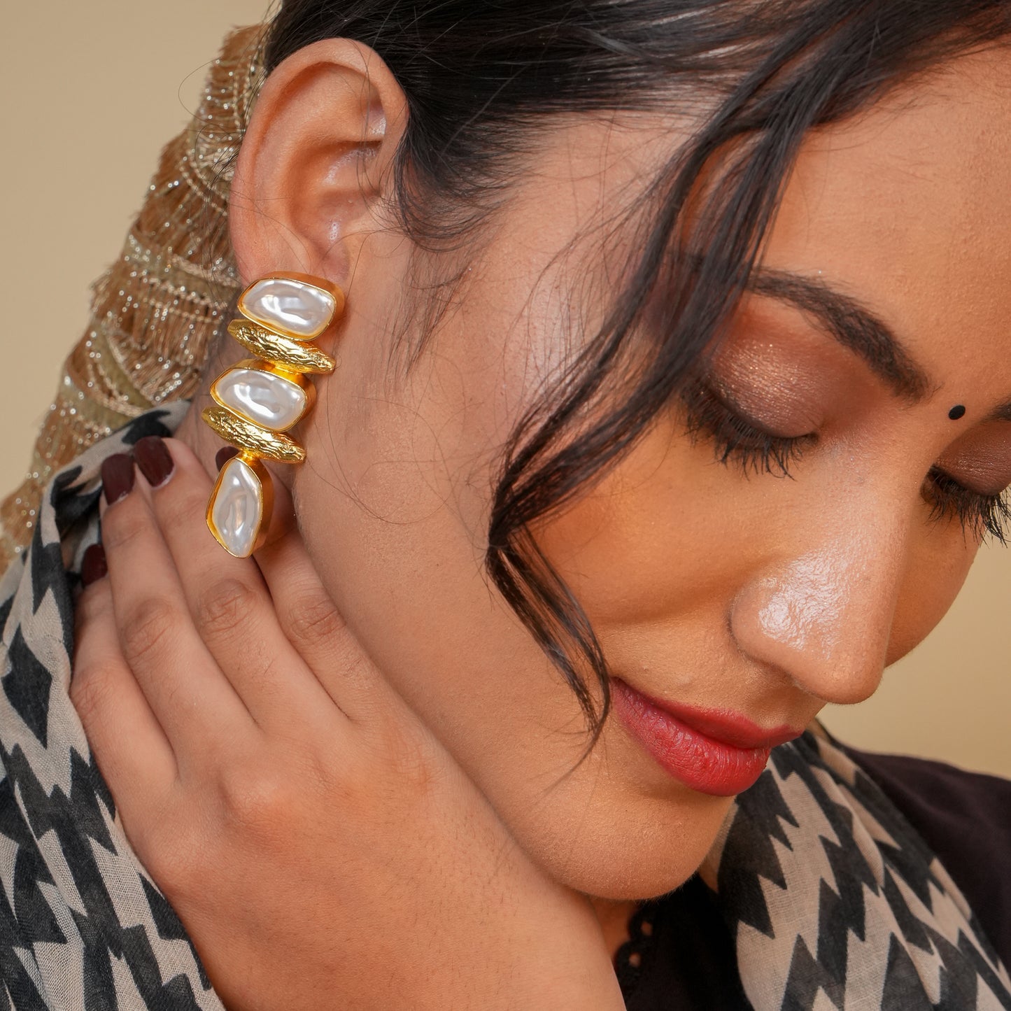 Lehar Brass Earrings