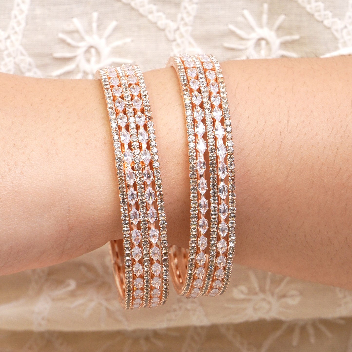 American diamond Zayra Kada Pair