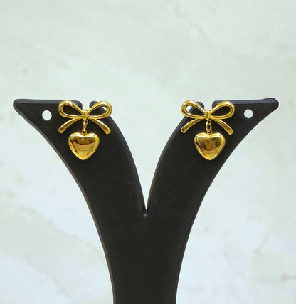 Heart Bow Earrings