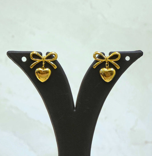 Heart Bow Earrings