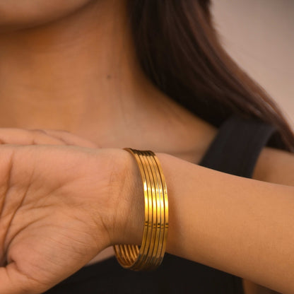 Stainless Steel Bangles Set of 6(Freesize)
