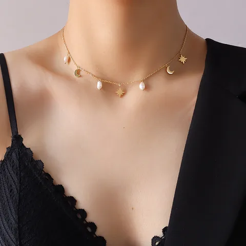 Mishika Sun 'n' Moon Necklace