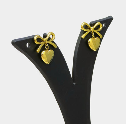 Heart Bow Earrings